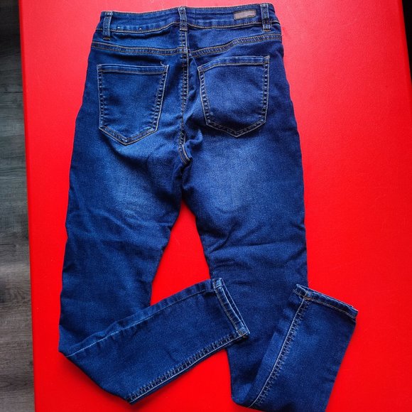 Ardene Eightytwo high rise jegging button fly blue women's size 7 - Picture 3 of 7